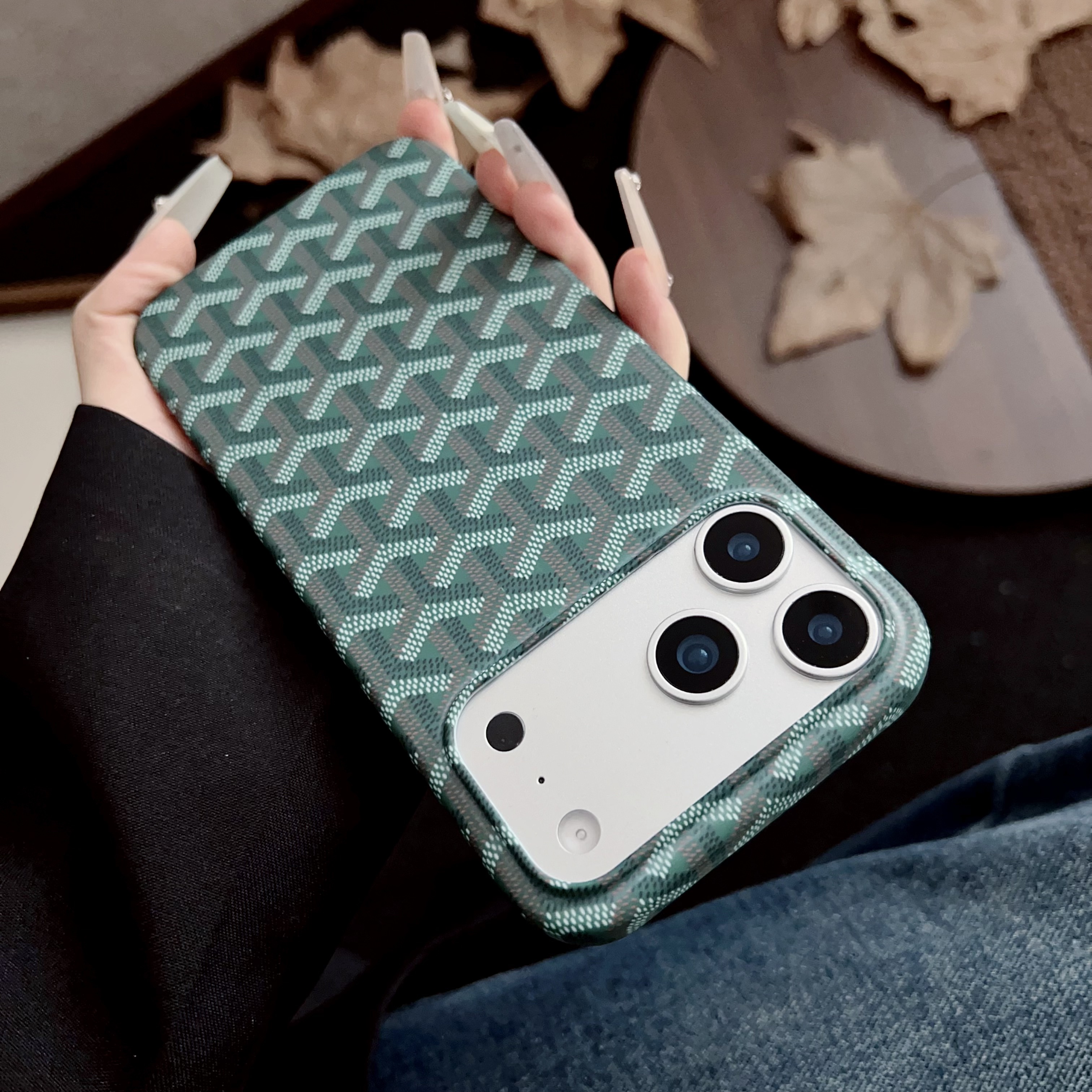 Stylish GD iPhone Case Green For iPhone 17 Series-GEGD012