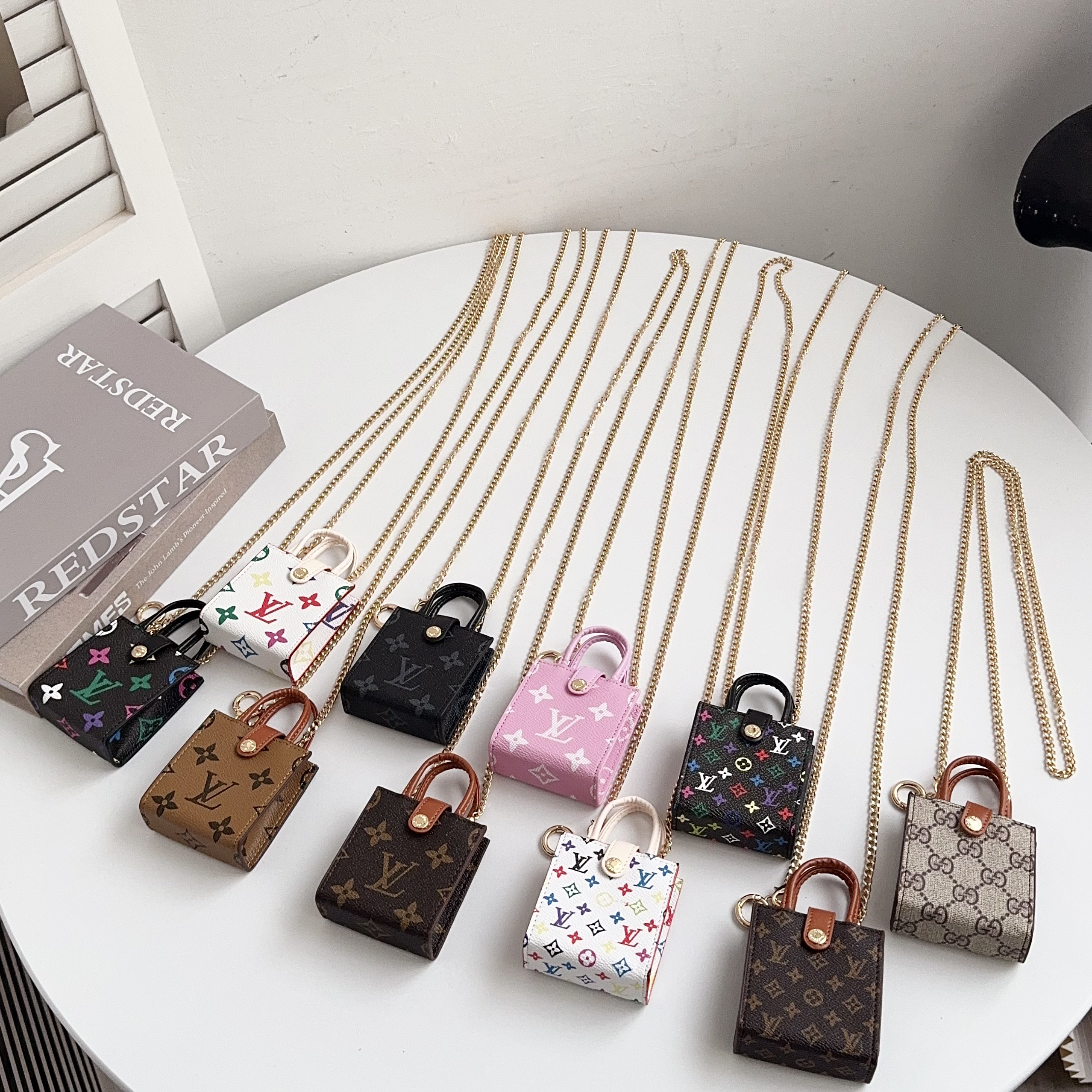 Elegant Leather Monogram AirPods Cases-GELV132
