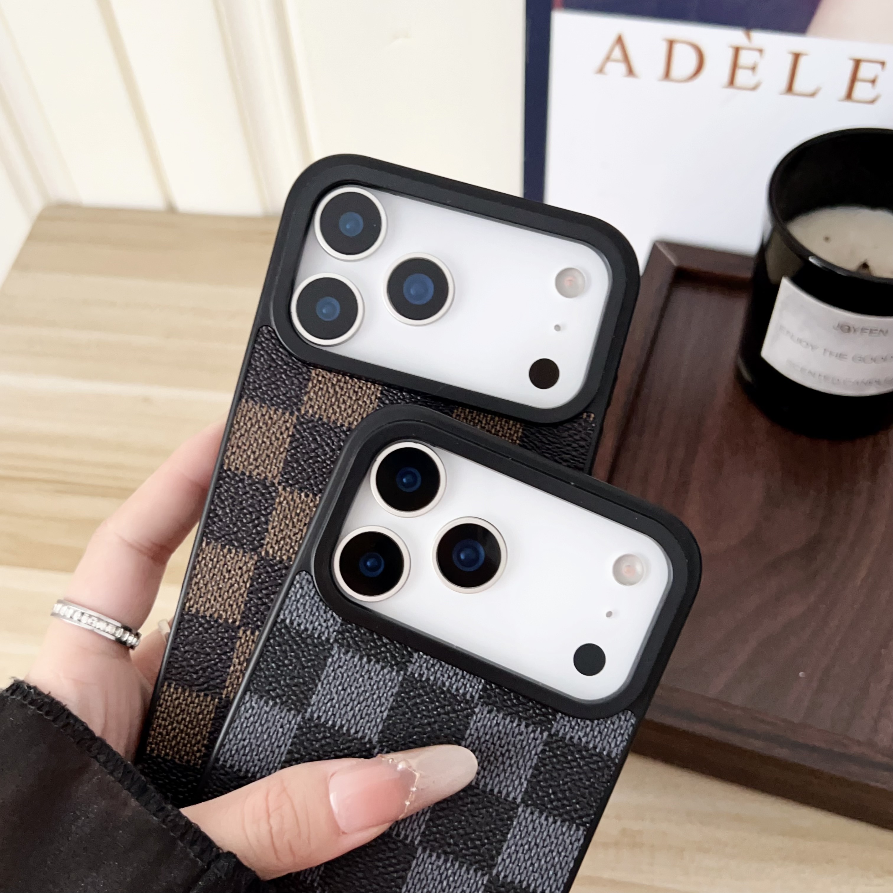 Premium Leather Monogram iPhone Case For iPhone 17 Series-GELV013