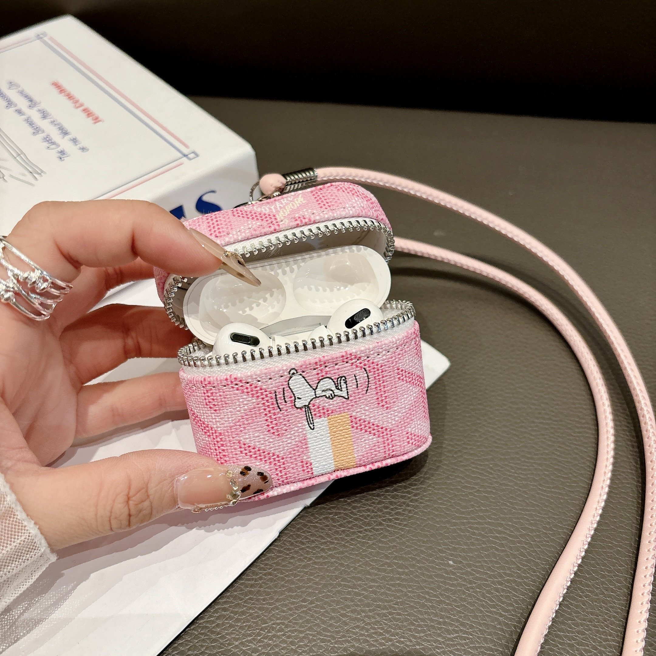 Leather GD AirPods Cases Pink-GEGD136