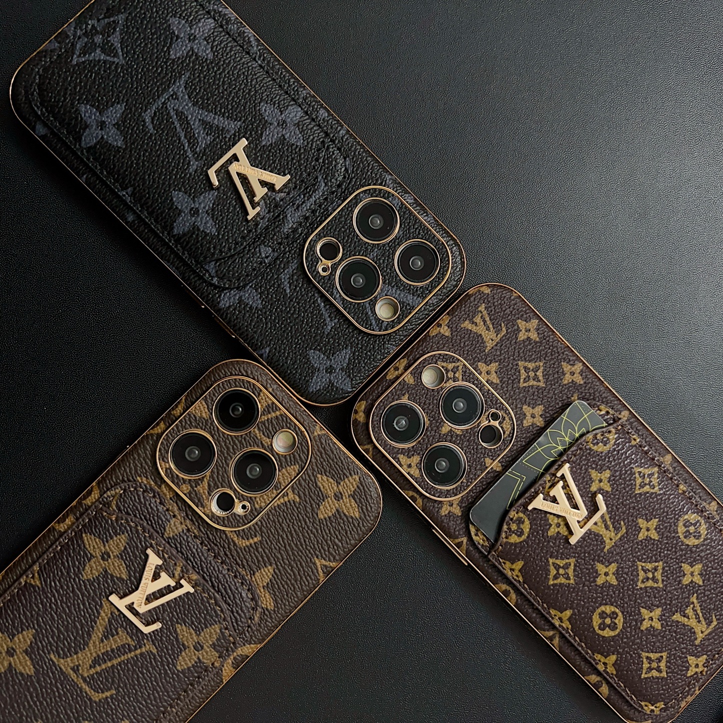 Classic Monogram iPhone Case With Card Holder -Black printing-CHD231124-GTOCASE