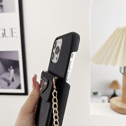 PR iPhone Case With Wallet And Strap Black -SlK240403-GTOCASE