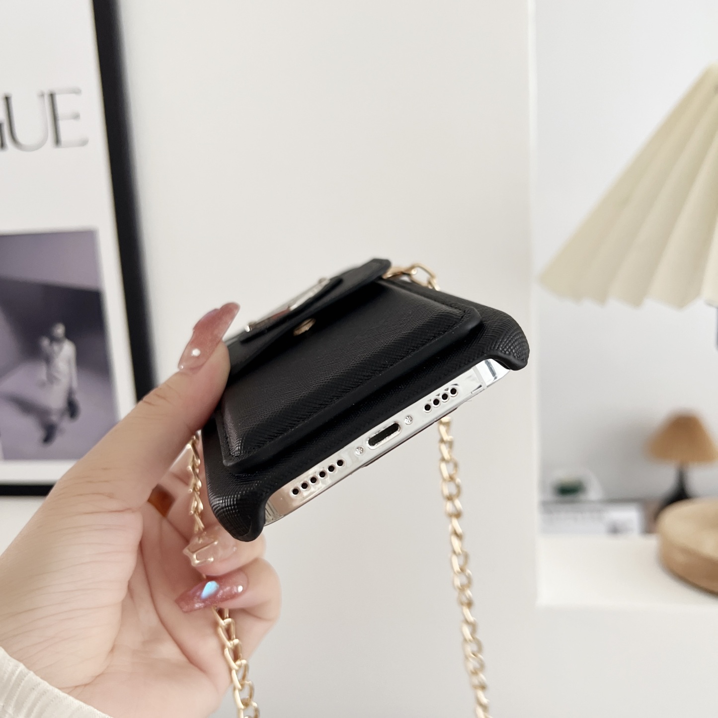PR iPhone Case With Wallet And Strap Black -SlK240403-GTOCASE