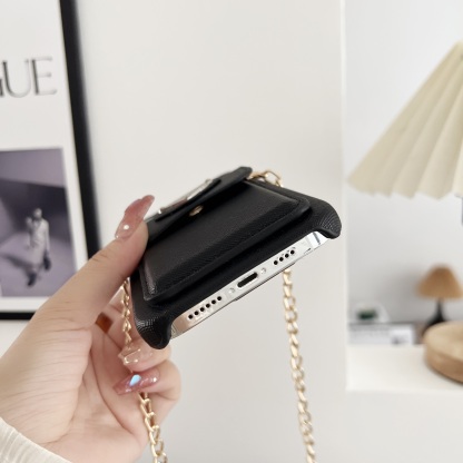 PR iPhone Case With Wallet And Strap Black -SlK240403-GTOCASE