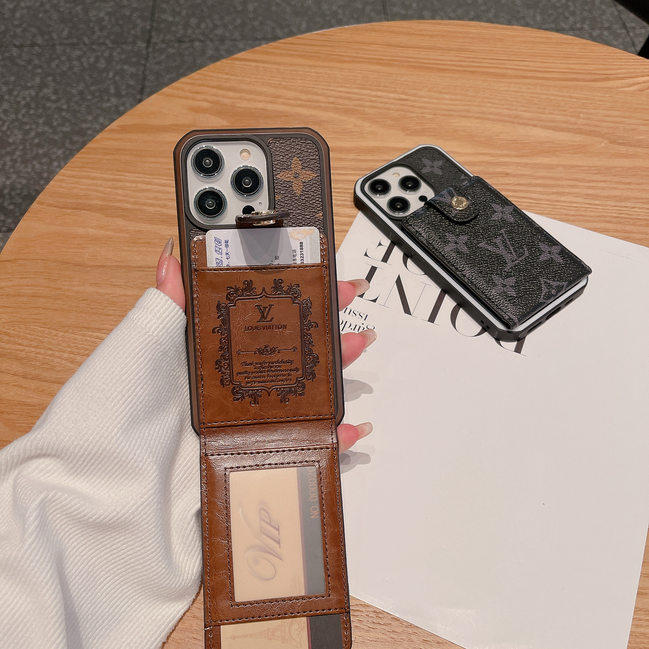 Monogram iPhone Case With Purse Brown -SW240329-GTOCASE