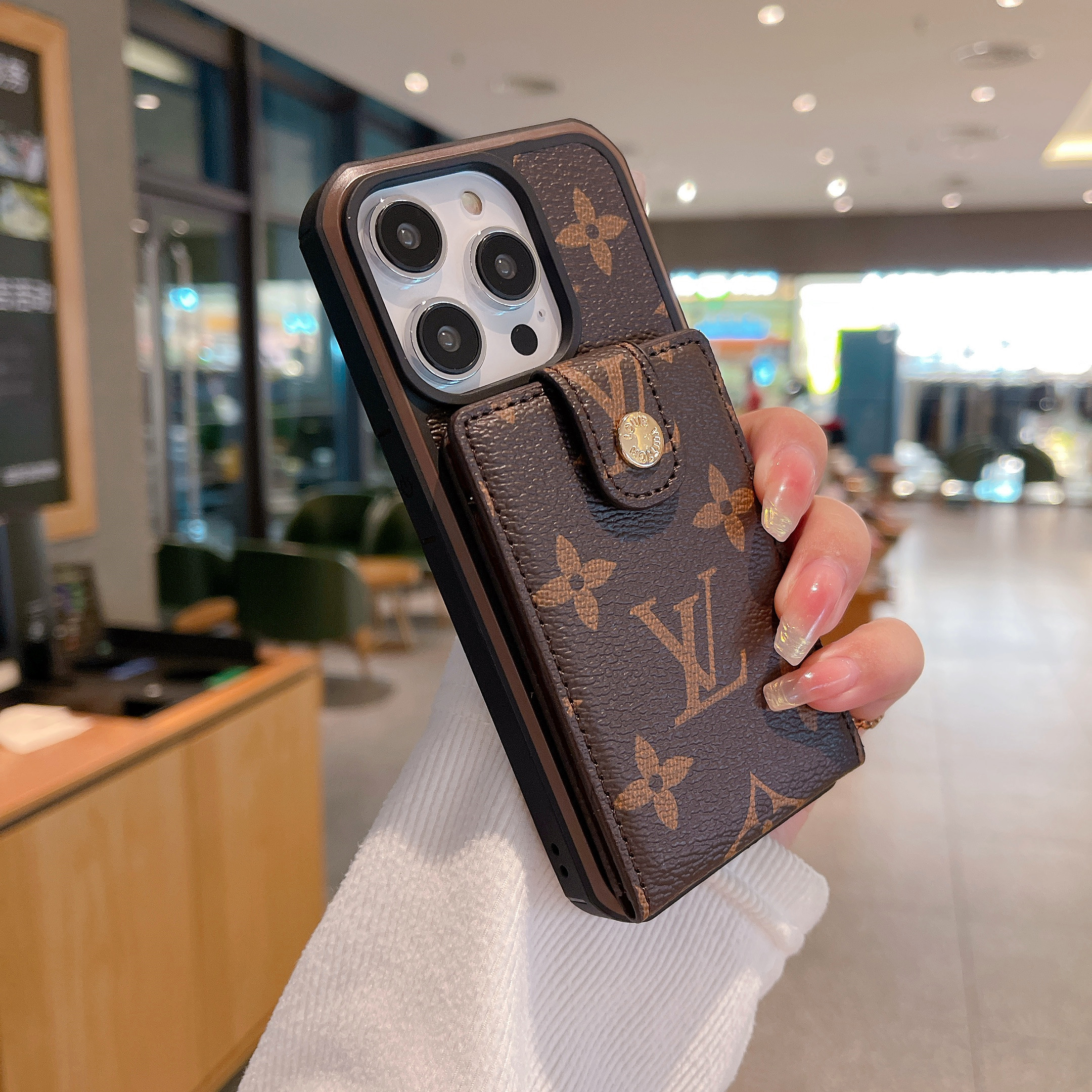 Monogram iPhone Case With Purse Brown -SW240329-GTOCASE