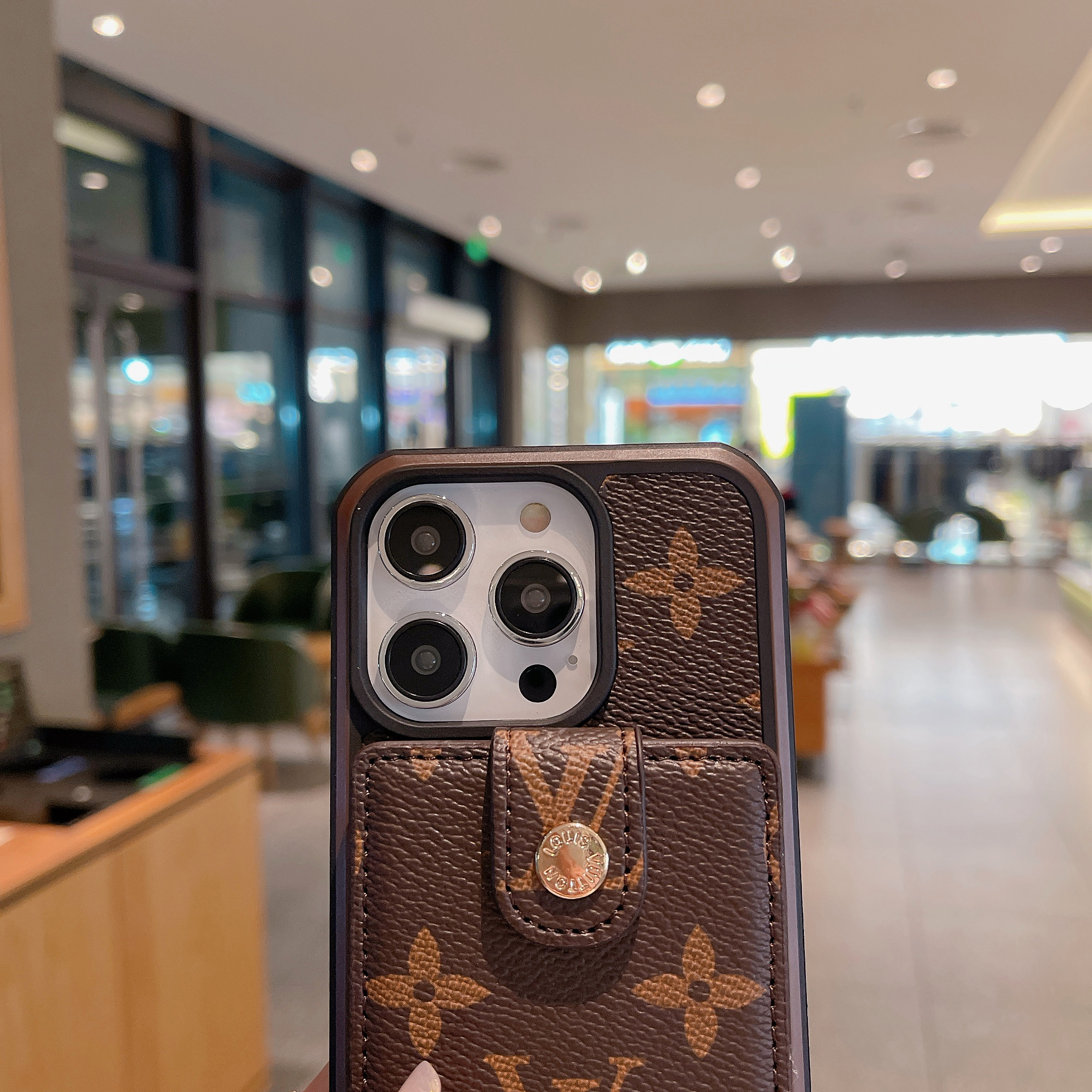 Monogram iPhone Case With Purse Brown -SW240329-GTOCASE