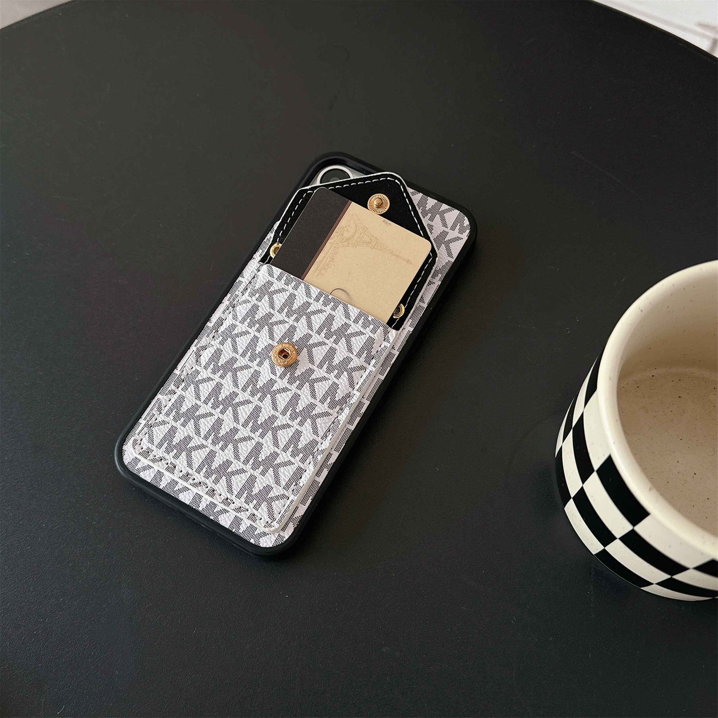 MK iPhone Case With Card Holder White-SJK251136