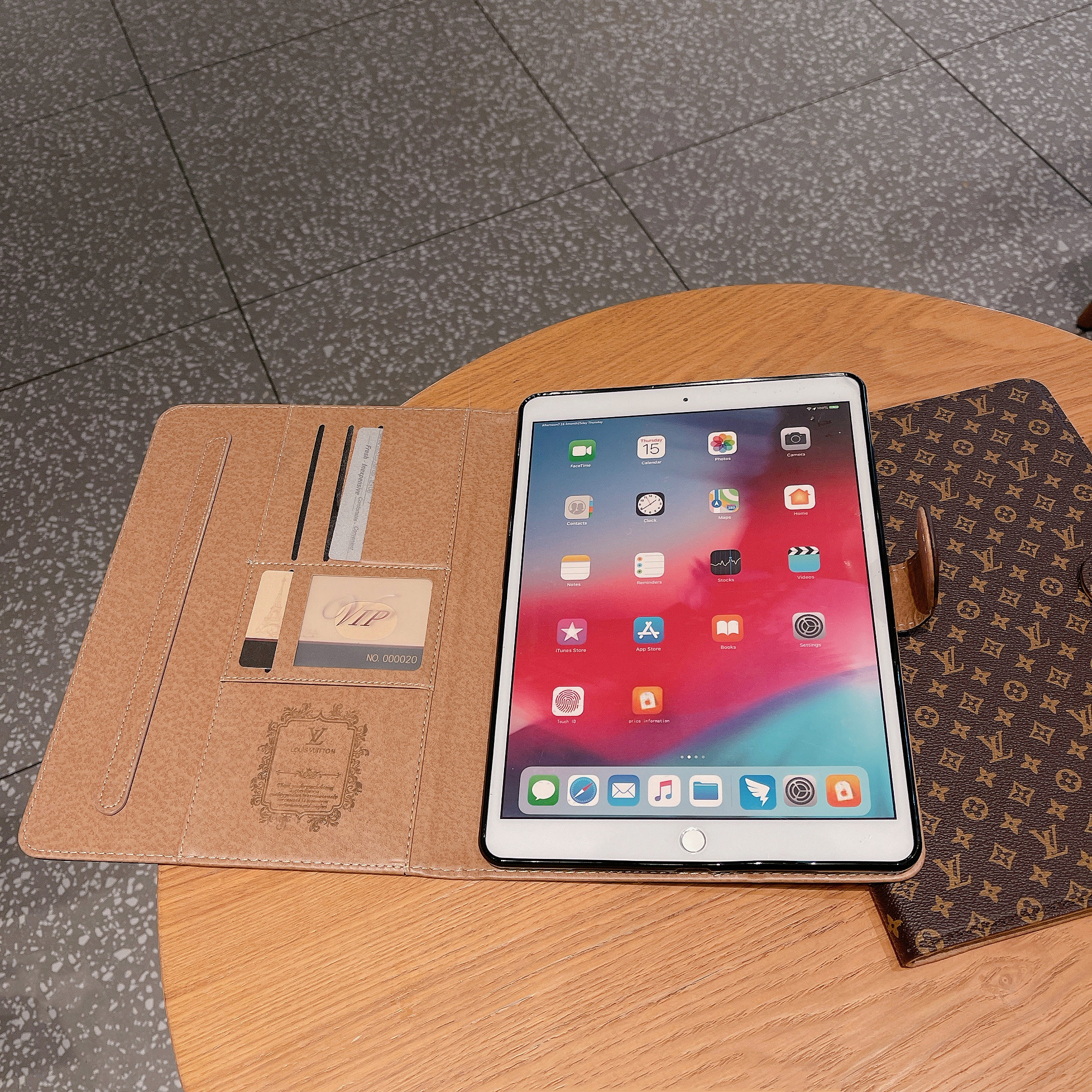 Classic Leather Monogram  iPad Case Big Printing-GELV125