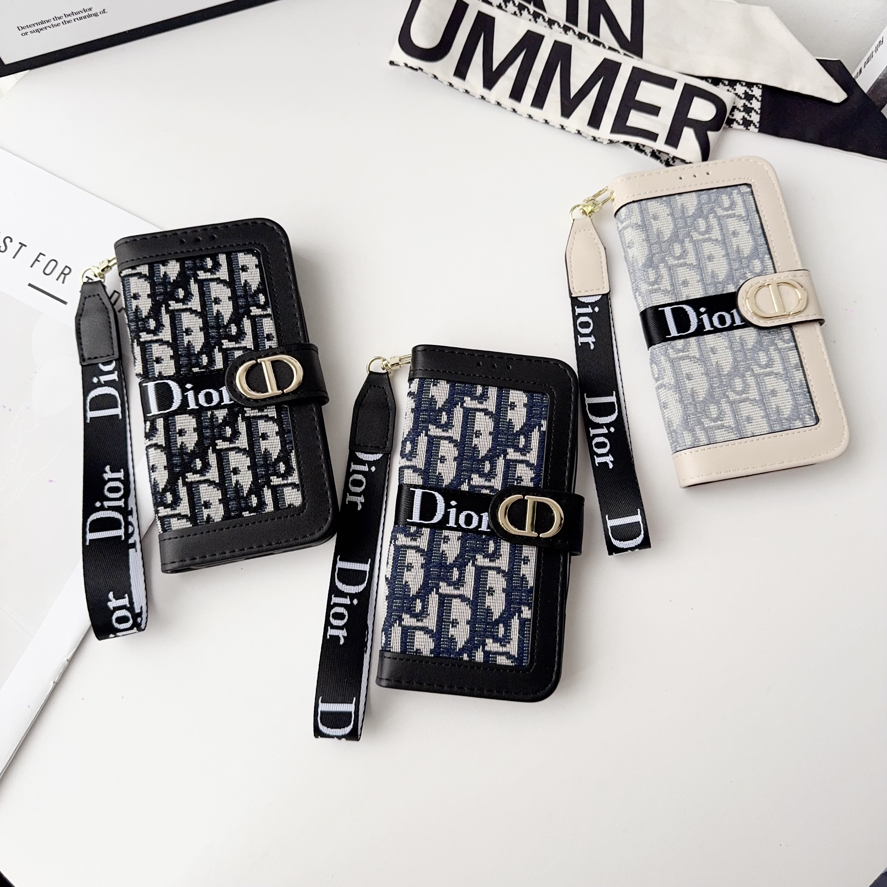 CD iPhone Case With Card Holder And Wrist Strap-CXW251104