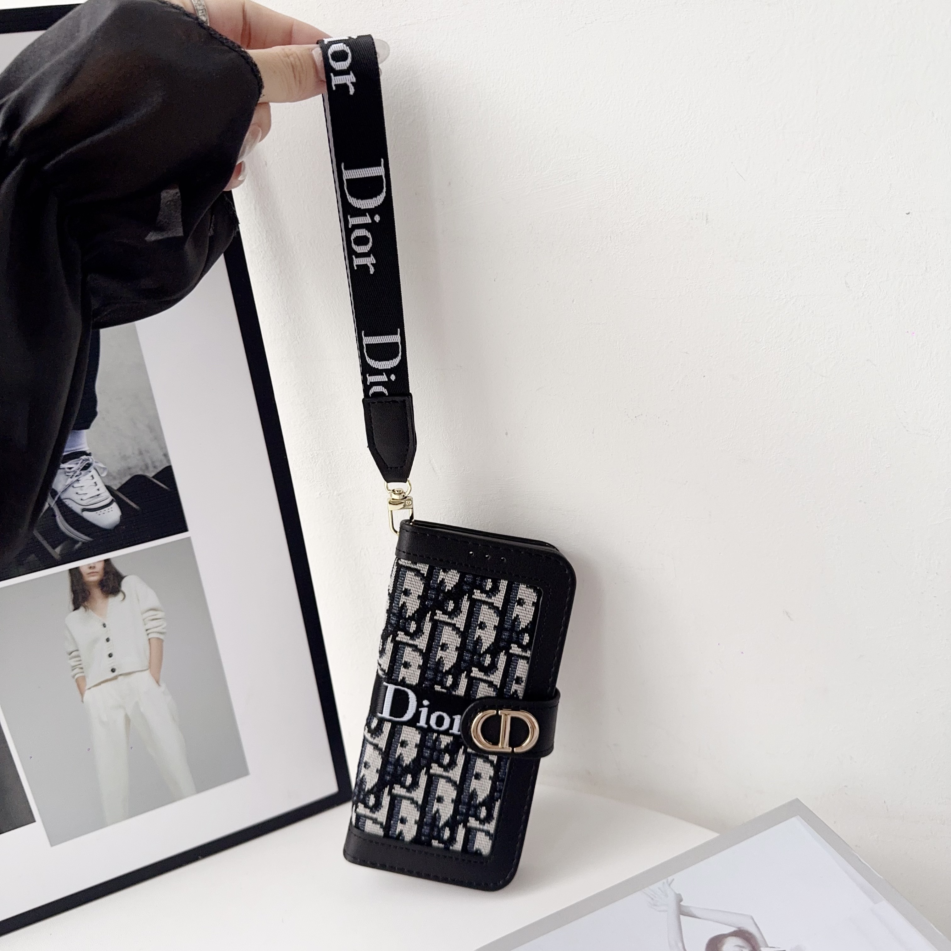 CD iPhone Case With Card Holder And Wrist Strap-CXW251104