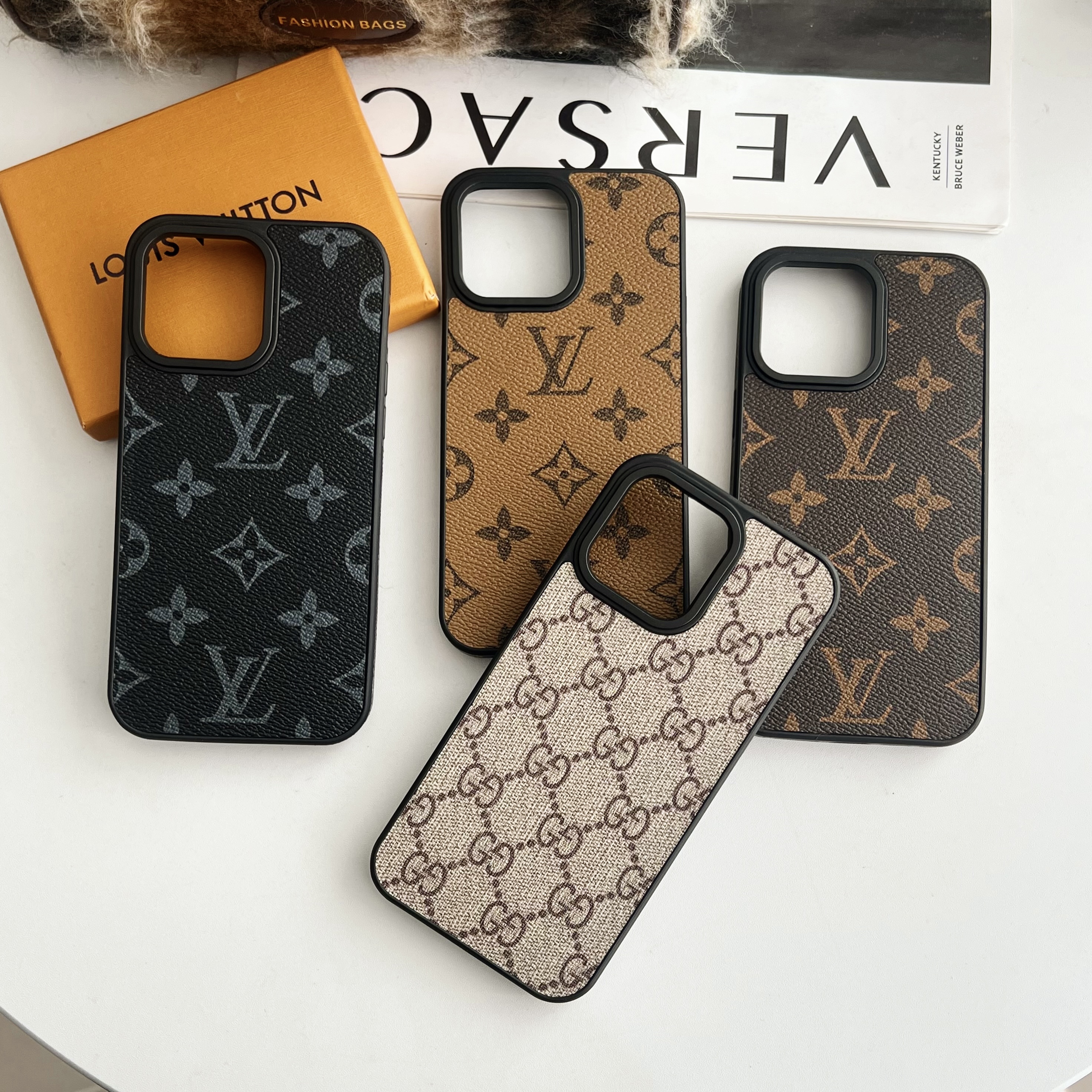 Leather Monogram iPhone Cases Big Printing-DDKK251722