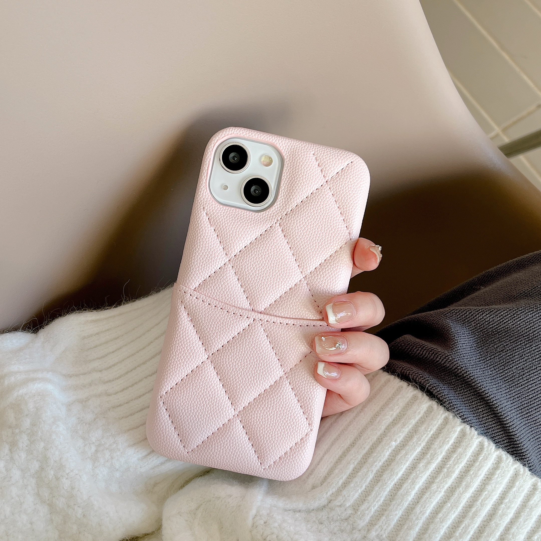 Leather Phone Case With Card Holder For iPhone- AMJ240706-GTOCASE