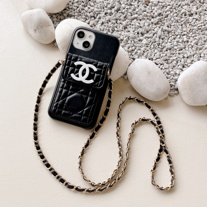 CC iPhone Case With Wallet And Strap Black -GS241602-GTOCASE