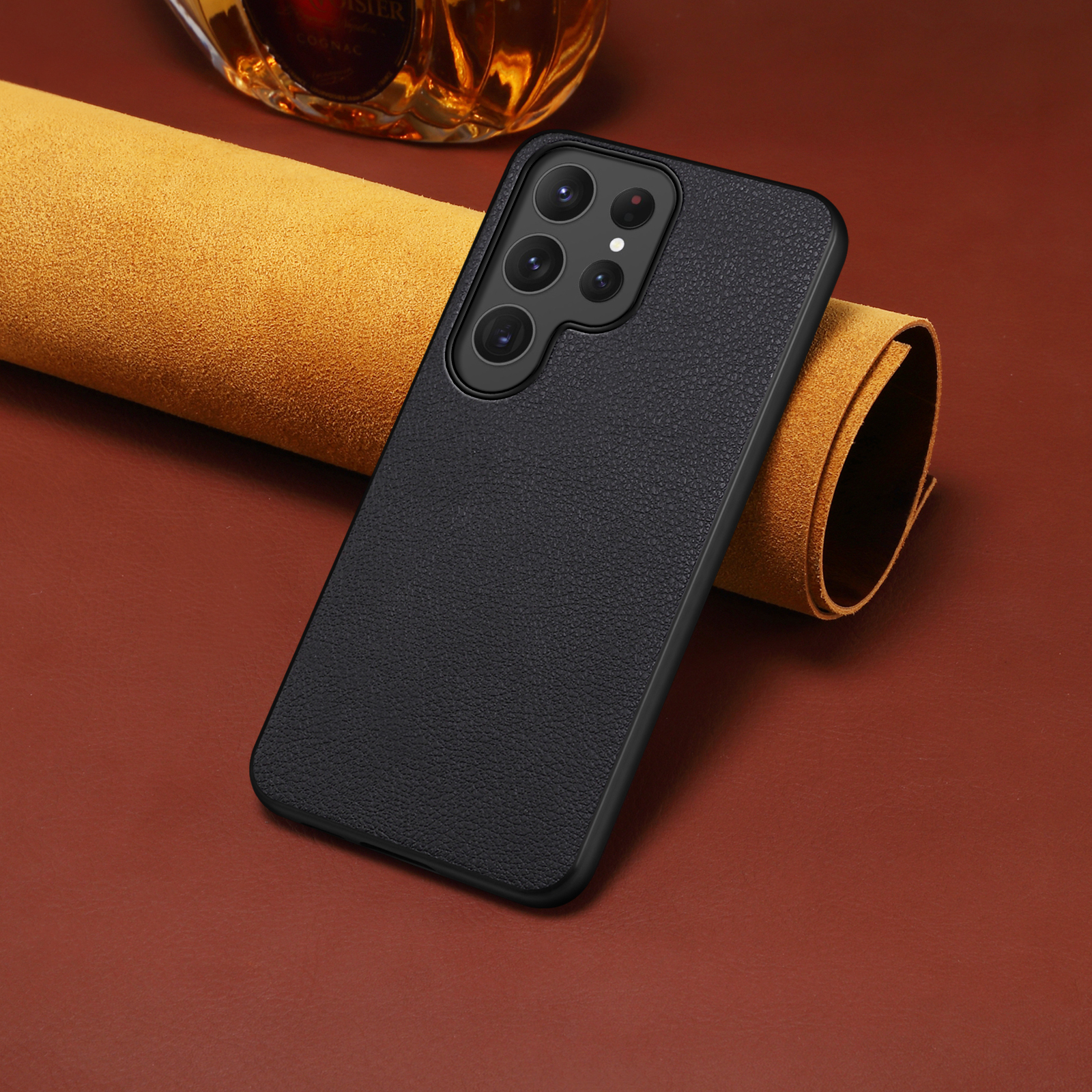 Leather Phone Case For Samsung Black-DSK241705-GTOCASE