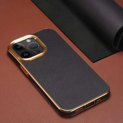 leather Phone Case For iPhone Black-DDM241725-GTOCASE
