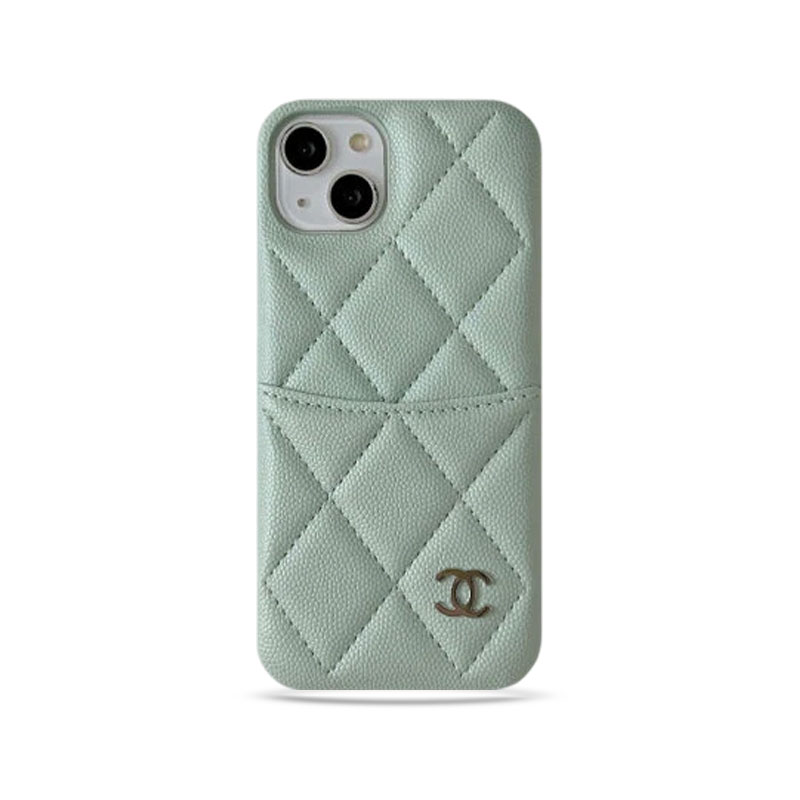 Leather CC Case With Crad Holder For iPhone Green -PZB240603-GTOCASE