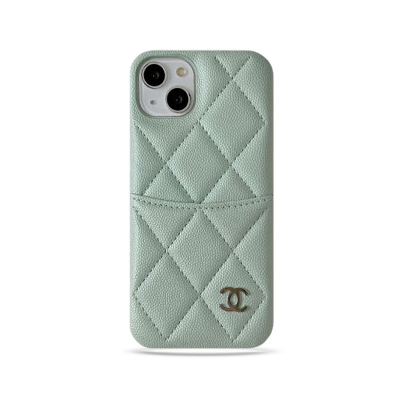 Leather CC Case With Crad Holder For iPhone Green -PZB240603-GTOCASE