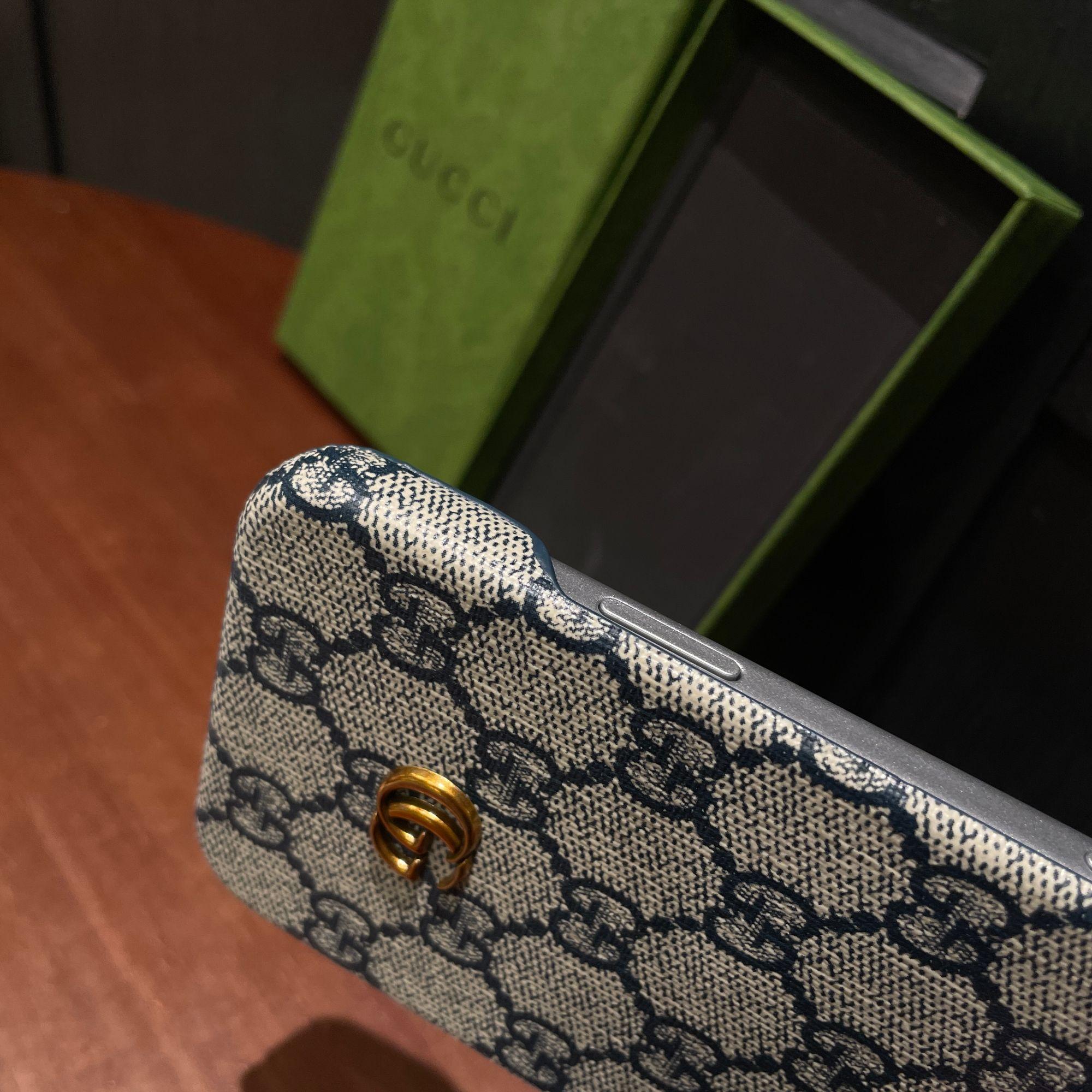 Classic Leather GG iPhone Case For iPhone 17 Series Blue-CJK251023