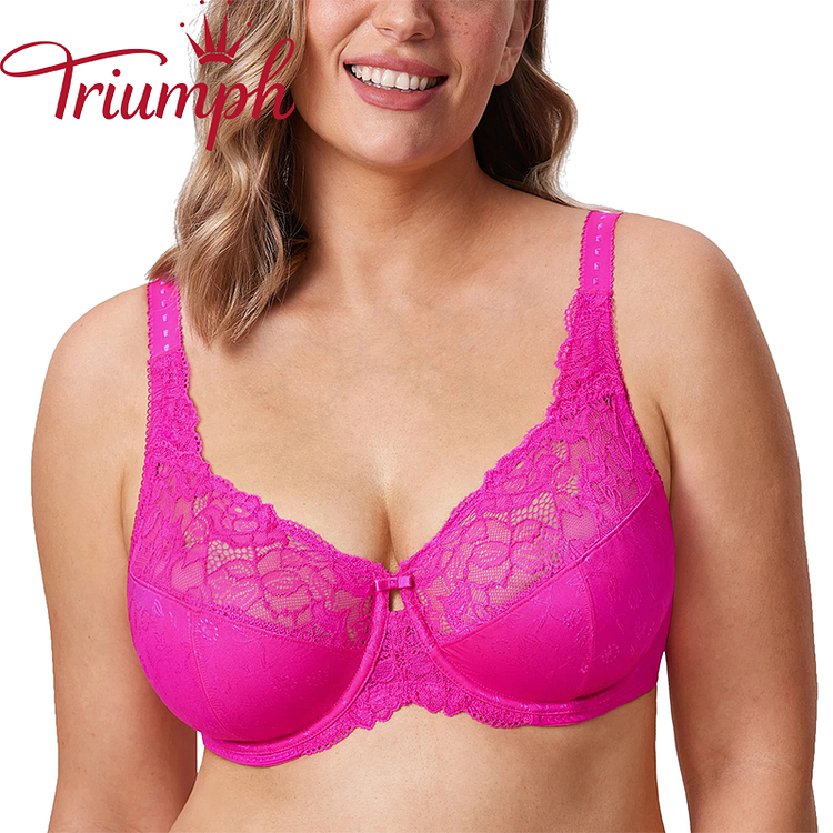 Triumph - (3 buc) Sutien de damă reglabil, respirabil și confortabil din dantelă necăptușită cu sârmă