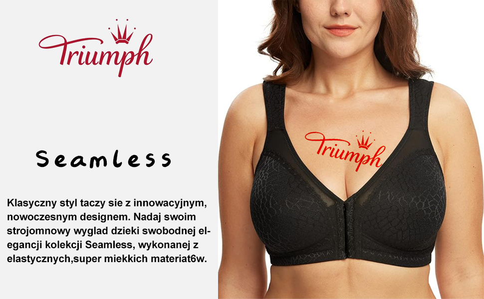 2024 【Triumph】 Új szexi melltartó női varrat nélküli kényelmes pamut fehérnemű, acélmentes