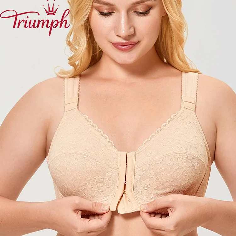 Triumph - női pamut csipkés háttámasztó melltartó【M-6XL】