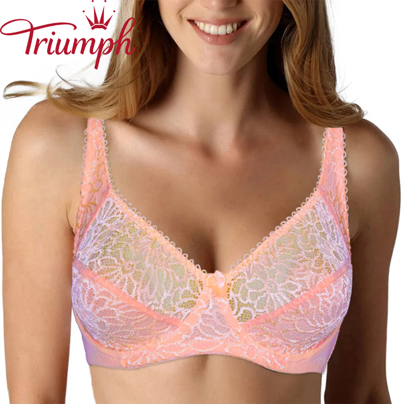 Triumph - Sutien dama transparenta din dantela lenjerie sexy plus transparenta[M-6XL]