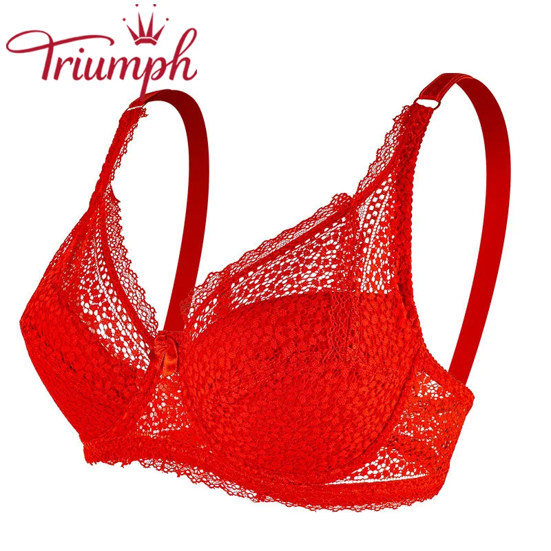 Triumph - seksi čipkani push up grudnjak s vezom【M-6XL】