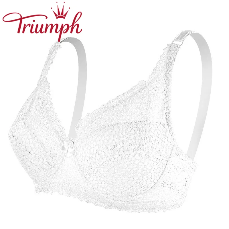 Triumph - seksi čipkani push up grudnjak s vezom【M-6XL】