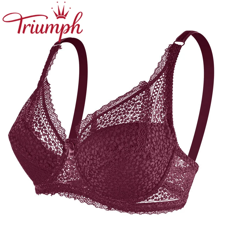 Triumph - seksi čipkani push up grudnjak s vezom【M-6XL】