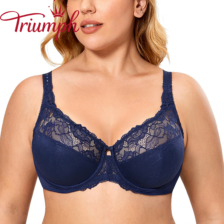Triumph - (3 buc) Sutien de damă reglabil, respirabil și confortabil din dantelă necăptușită cu sârmă