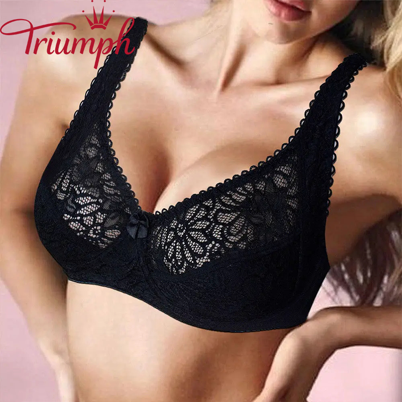 Triumph - Sutien dama transparenta din dantela lenjerie sexy plus transparenta[M-6XL]