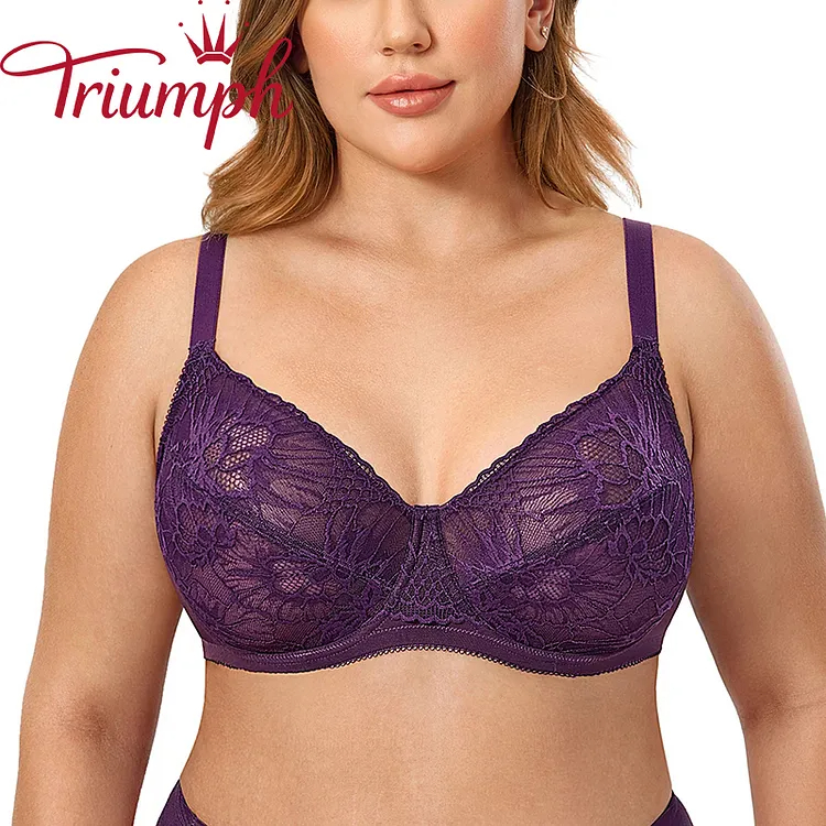 Triumph - (3 db) Új ultravékony szexi melltartó üreges csipkével