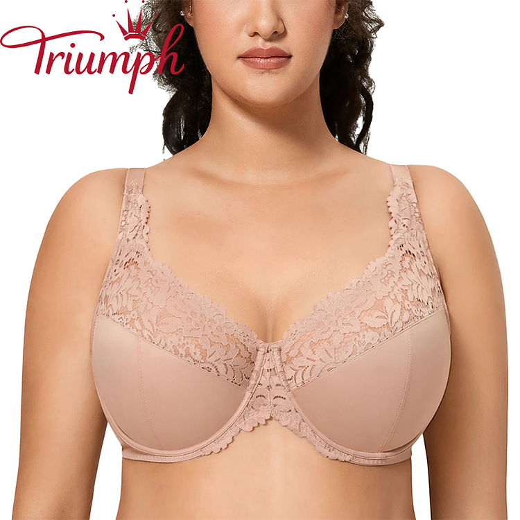 Triumph - (3 db) Légáteresztő, vezeték nélküli csipke melltartó