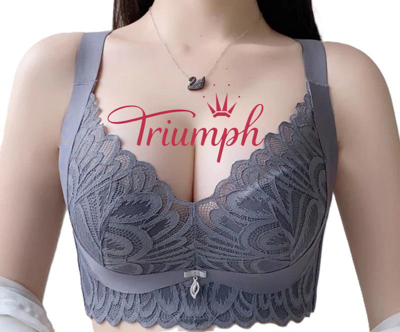 Triumph - 4 db-os 🔥 Női pamut melltartók – merevítő nélküli, csipkés, kényelmes, lélegző, push-up
