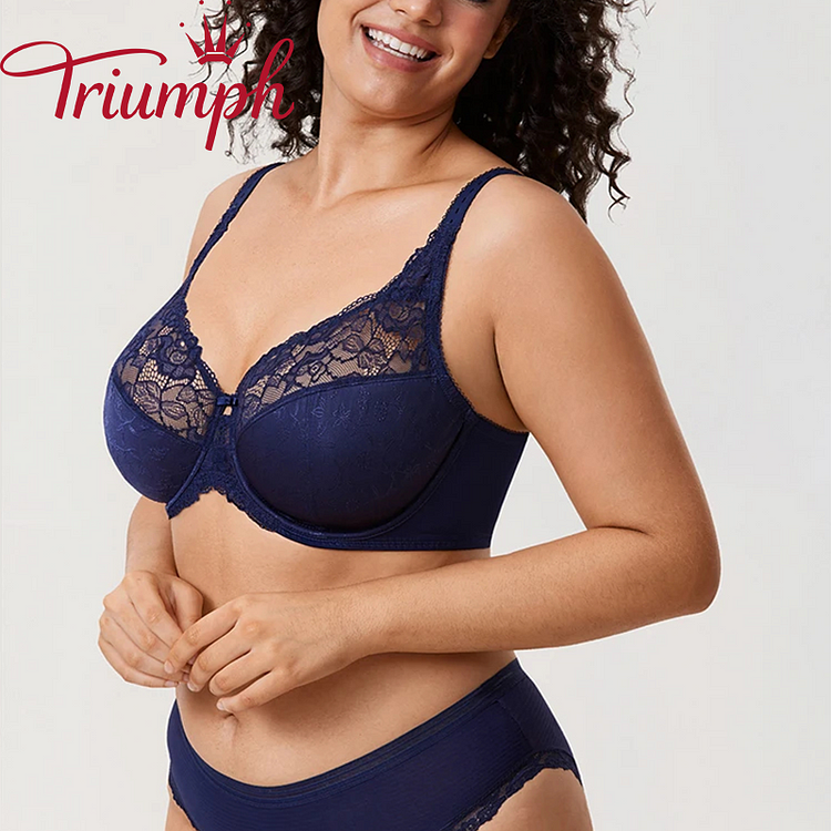 Triumph - (3 buc) Sutien de damă reglabil, respirabil și confortabil din dantelă necăptușită cu sârmă