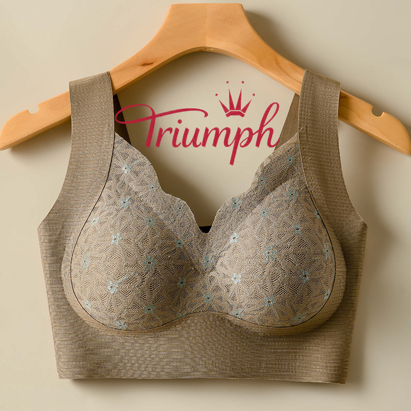 Triumph - 3 броя (75A-110F) 💝 Удобен безжичен сутиен с голям размер