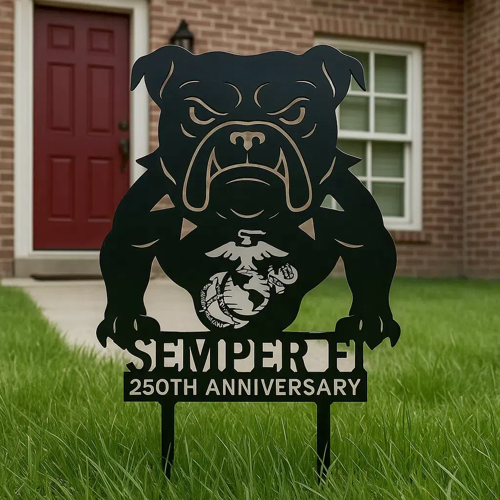 Marine Corps 250th Anniversary Canine Metal Garden Signs