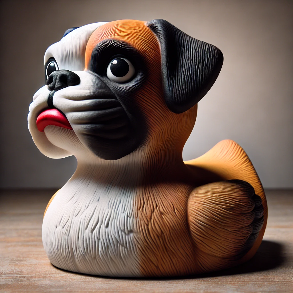 Dog Duck Figurines