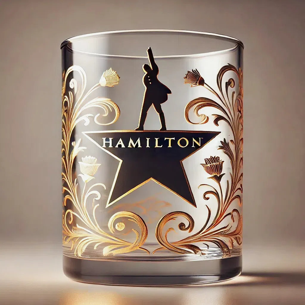 Broadway themed wine glass
