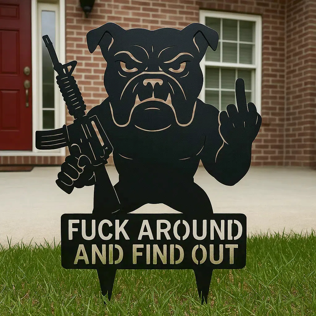 Funny Dog Garden Metal Signs