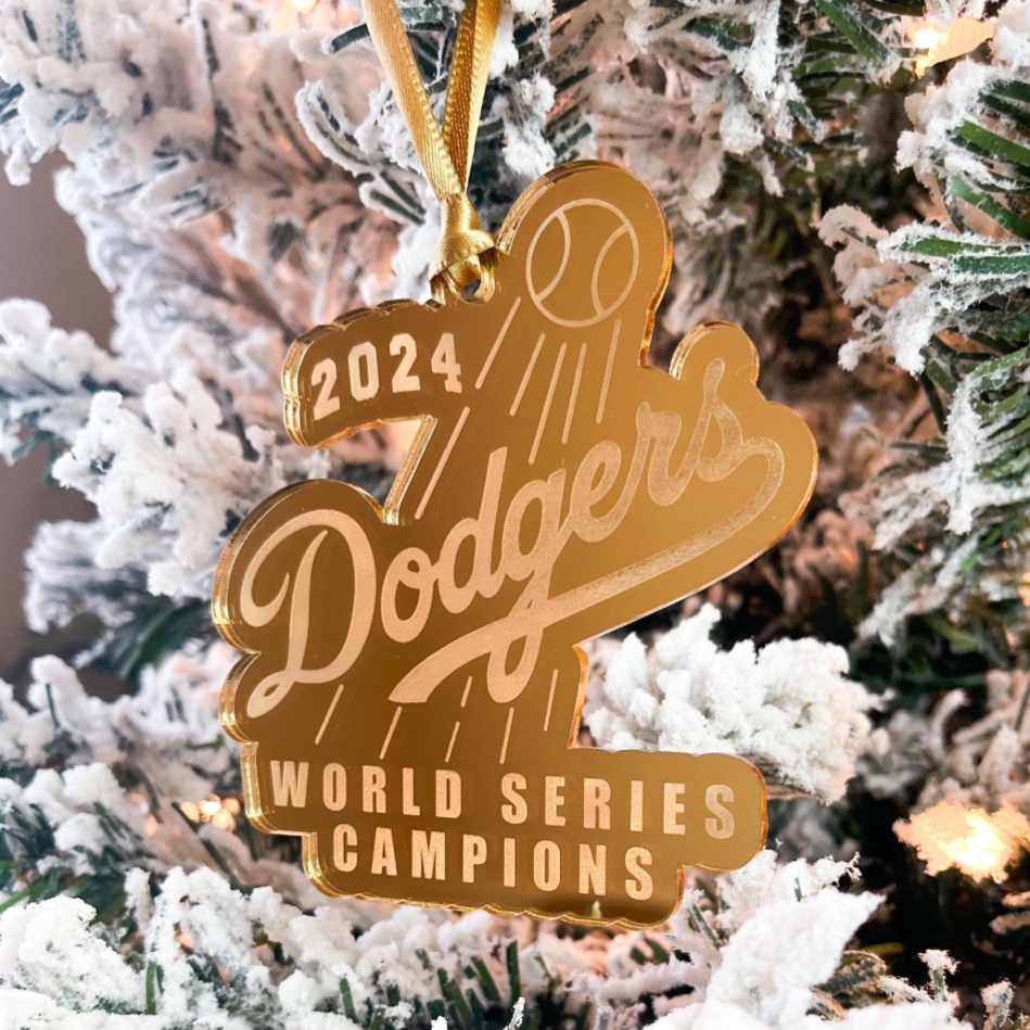 Dodgers World Series Champions 2024 Baseball Ornaments