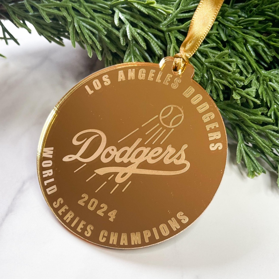 Dodgers World Series Champions 2024 Baseball Ornaments