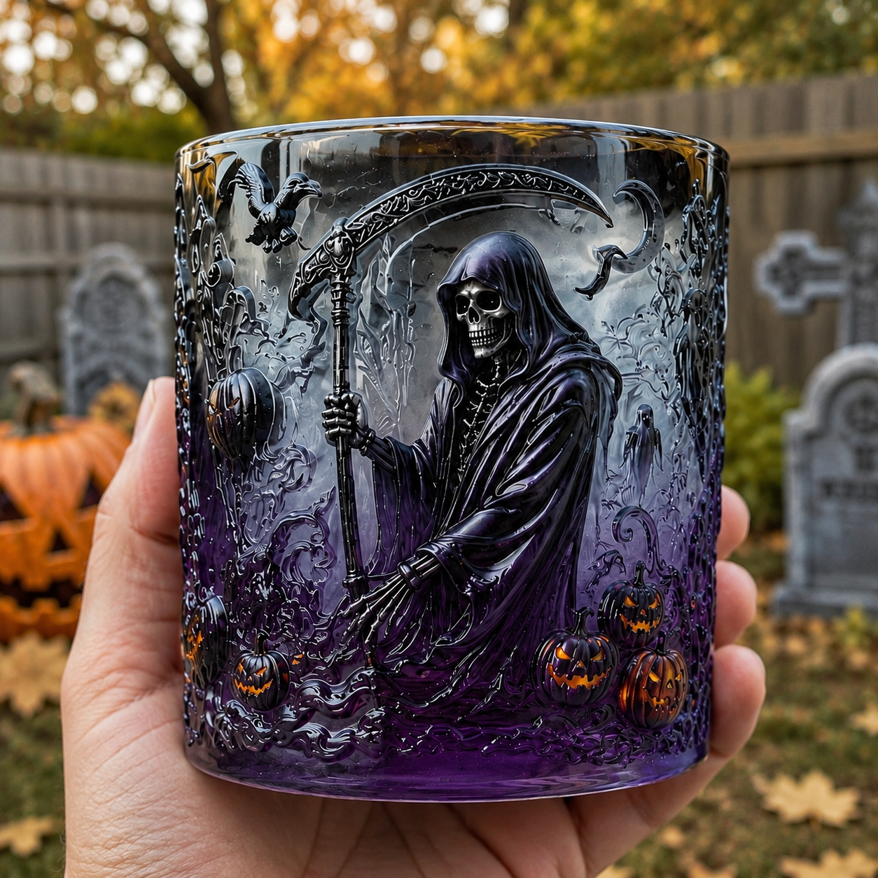 Grim Reaper Whiskey Glass