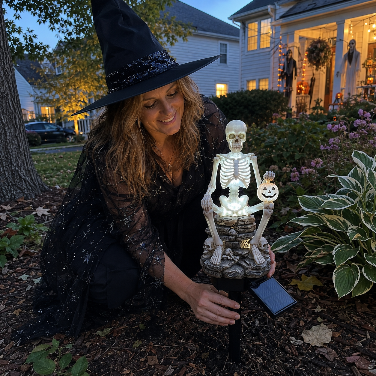 Waterproof Solar Skeleton Pumpkin Garden Landscape Stake Light