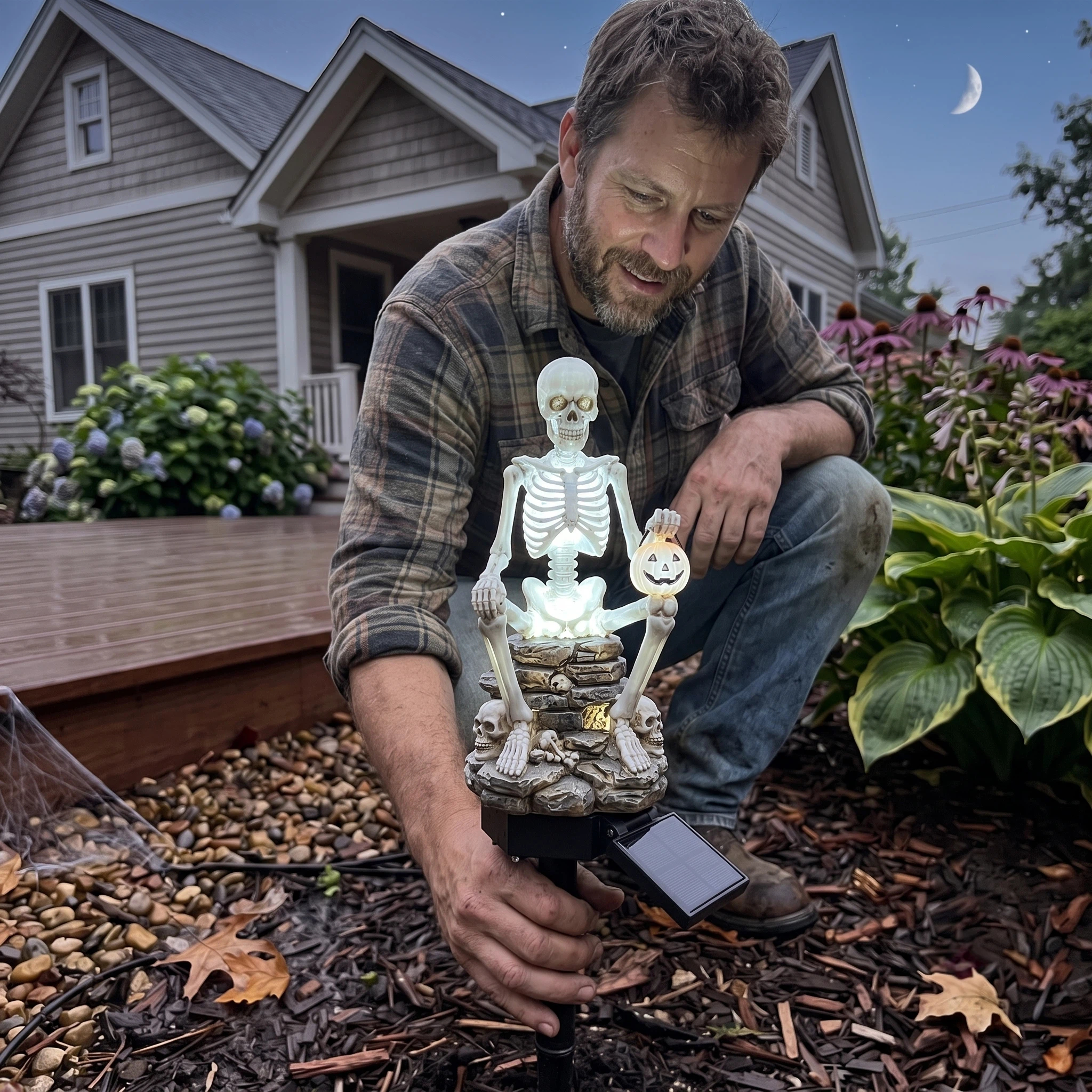 Waterproof Solar Skeleton Pumpkin Garden Landscape Stake Light