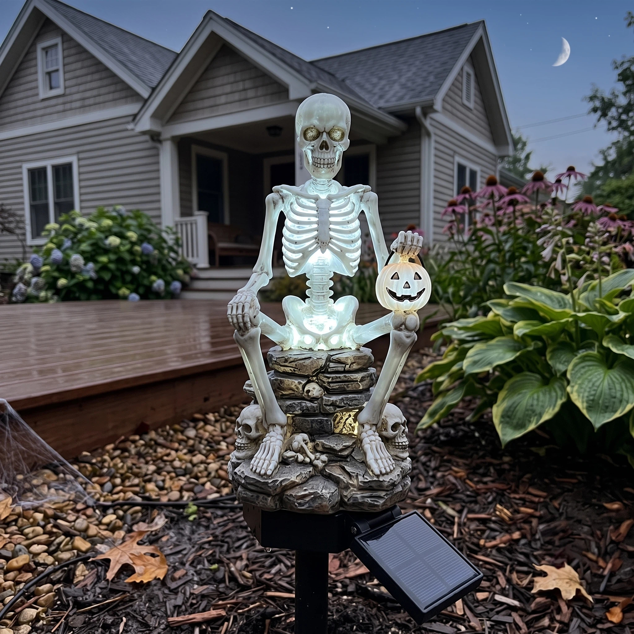 Waterproof Solar Skeleton Pumpkin Garden Landscape Stake Light