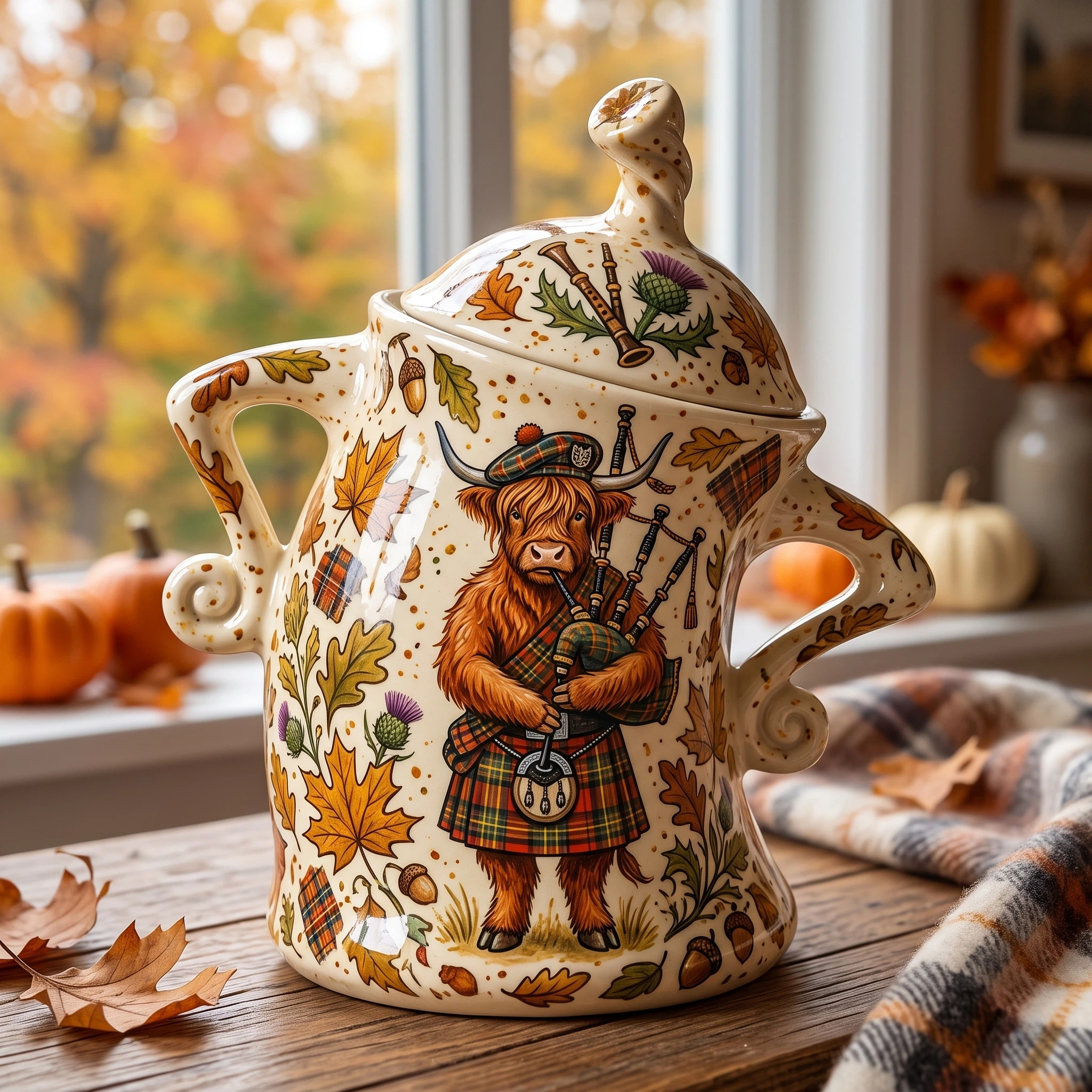 Sassy Highland Cow Autumn Canister with Attitude