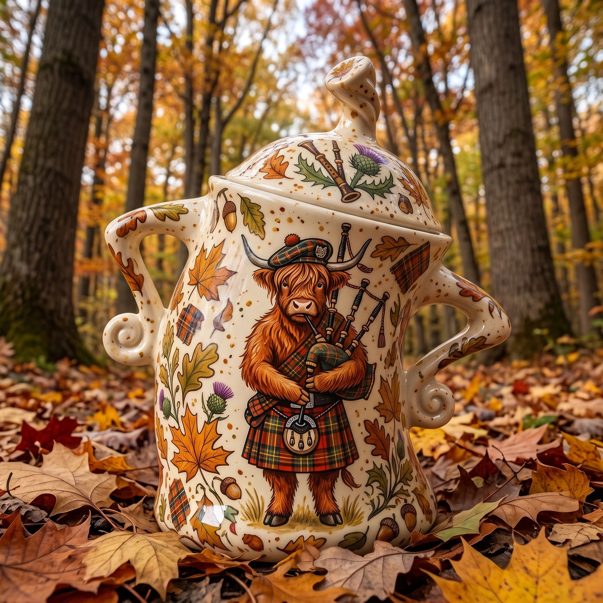 Sassy Highland Cow Autumn Canister with Attitude