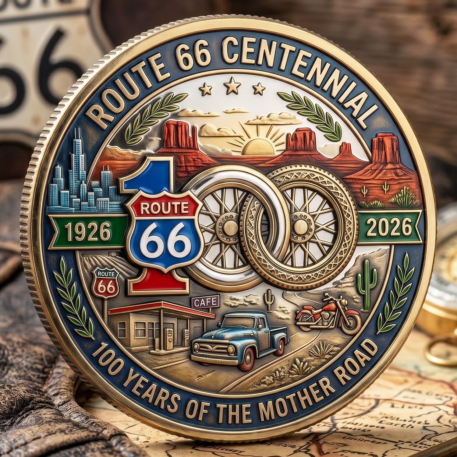 Route 66 Centennial Commemorative Coin – 100 Years of the Mother Road Legacy!